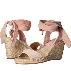 Splendid Joelle Suede Ankle Tie Espadrille Sandal In Pink Size 8.5